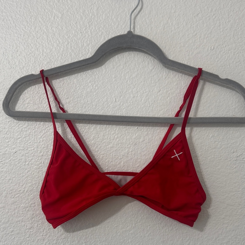 Boutine LA Red Strappy Bikini Top